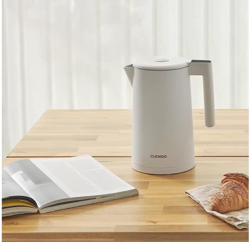 CUCKOO Electric Kettle with Simple Touch Temperature Control, White, 1.0L DEMO