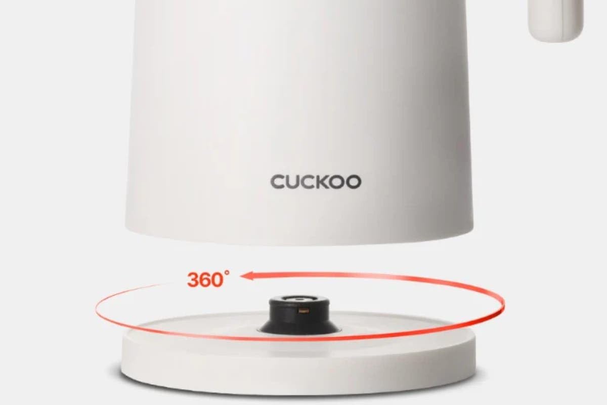 CUCKOO Electric Kettle with Simple Touch Temperature Control, White, 1.0L DEMO
