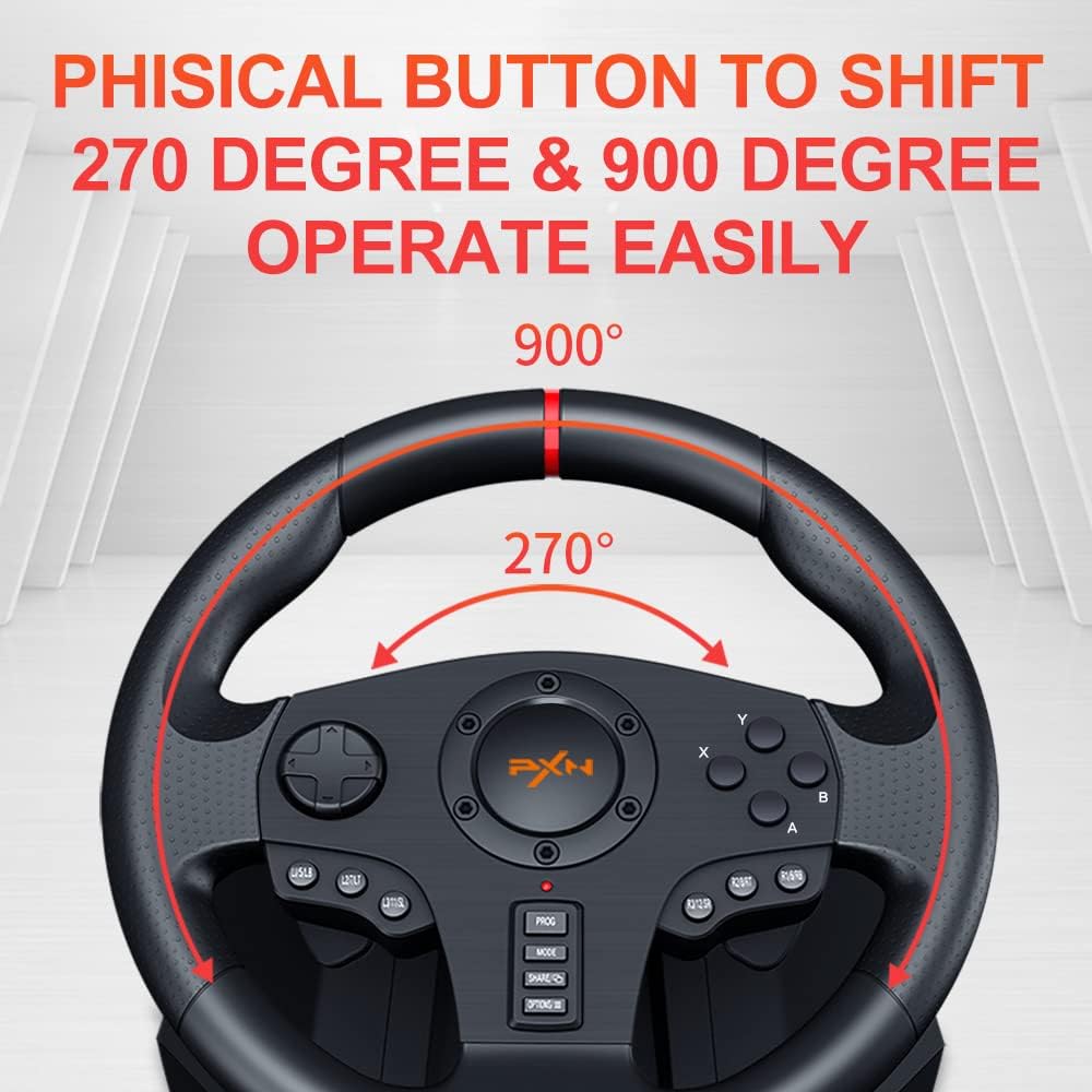 PXN V900 PC Racing Wheel Universal USB Car Sim 270/900 Degree Steering DEMO
