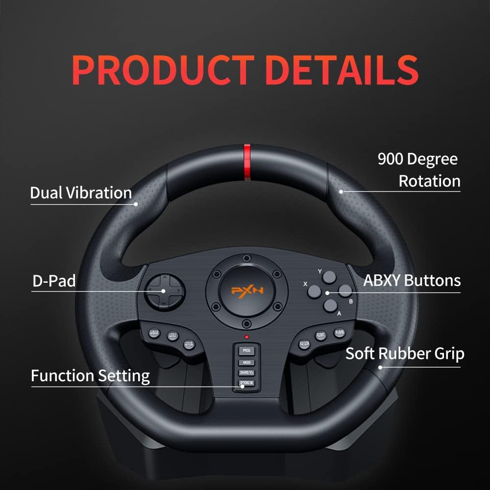 PXN V900 PC Racing Wheel Universal USB Car Sim 270/900 Degree Steering DEMO
