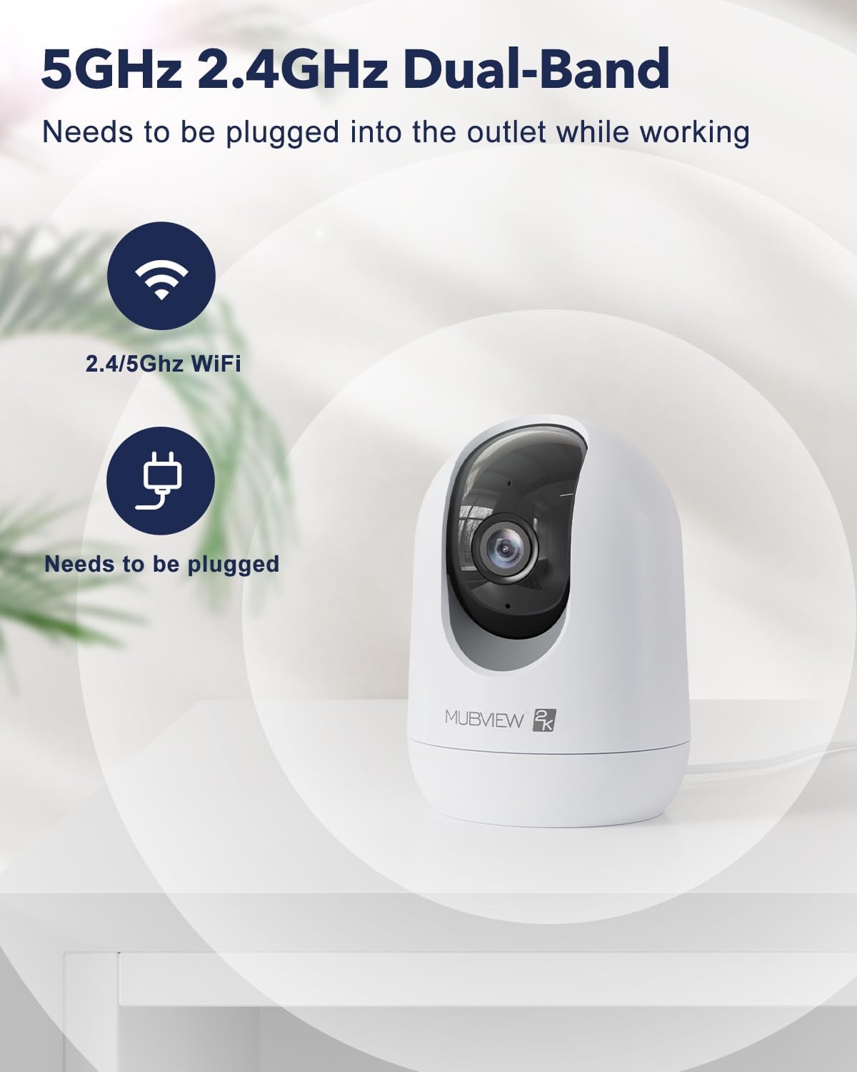 MUBVIEW Pet Camera with Phone App Indoor Security 2.4/5GHz WiFi 4 Pack DEMO