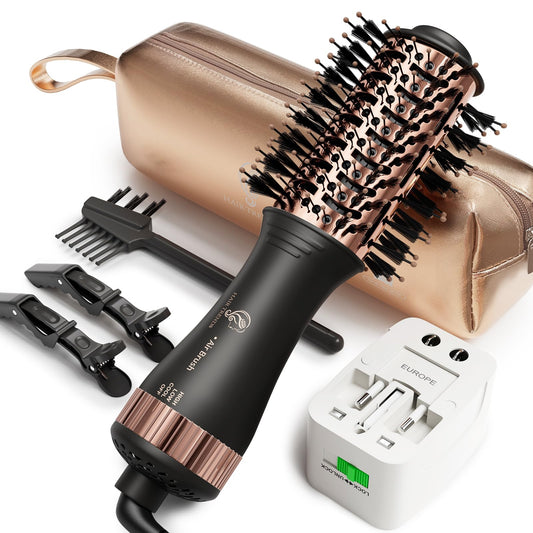 Madremía Hot Air Stylers Dual Voltage Hair Dryer Travel Brush Curler DEMO