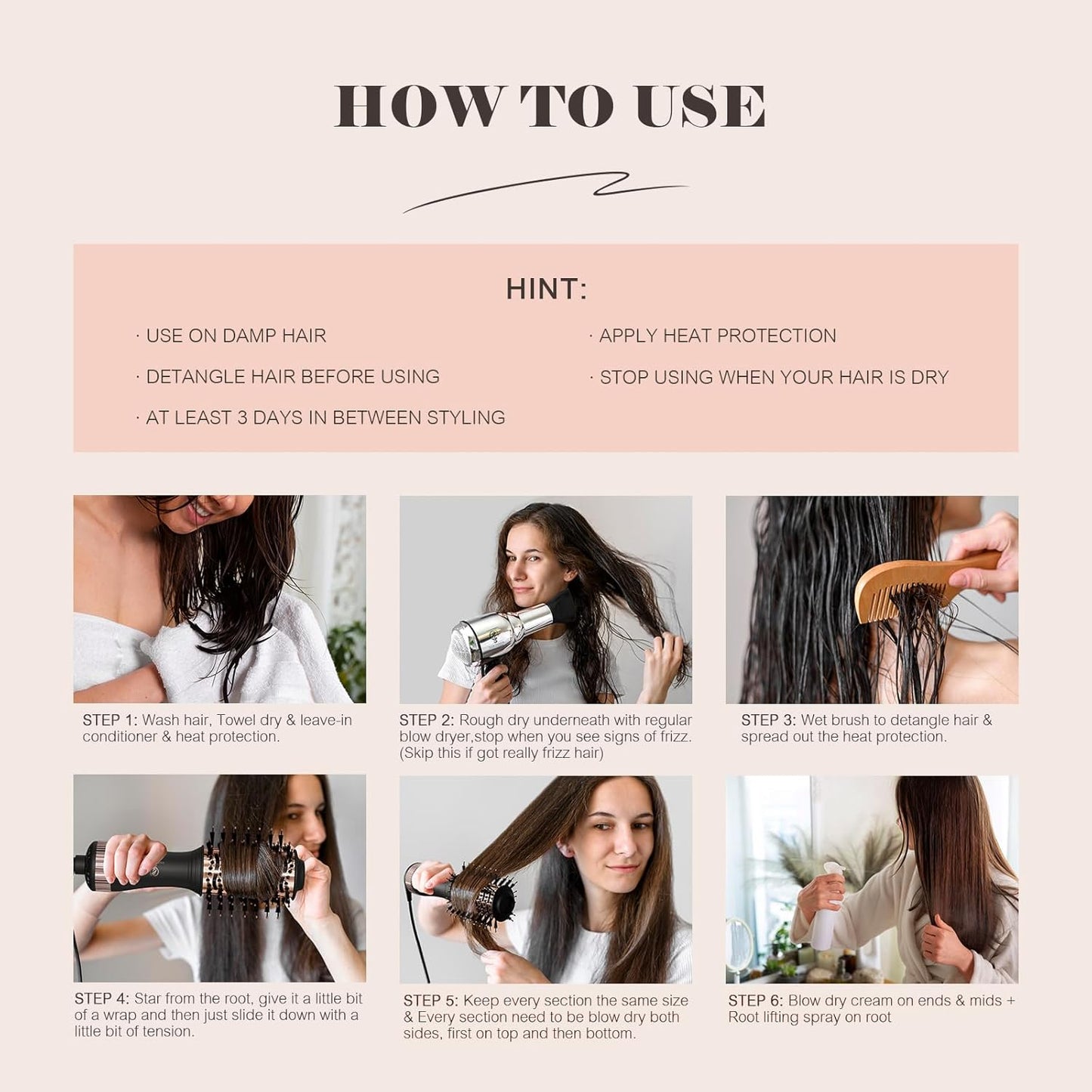 Madremía Hot Air Stylers Dual Voltage Hair Dryer Travel Brush Curler DEMO