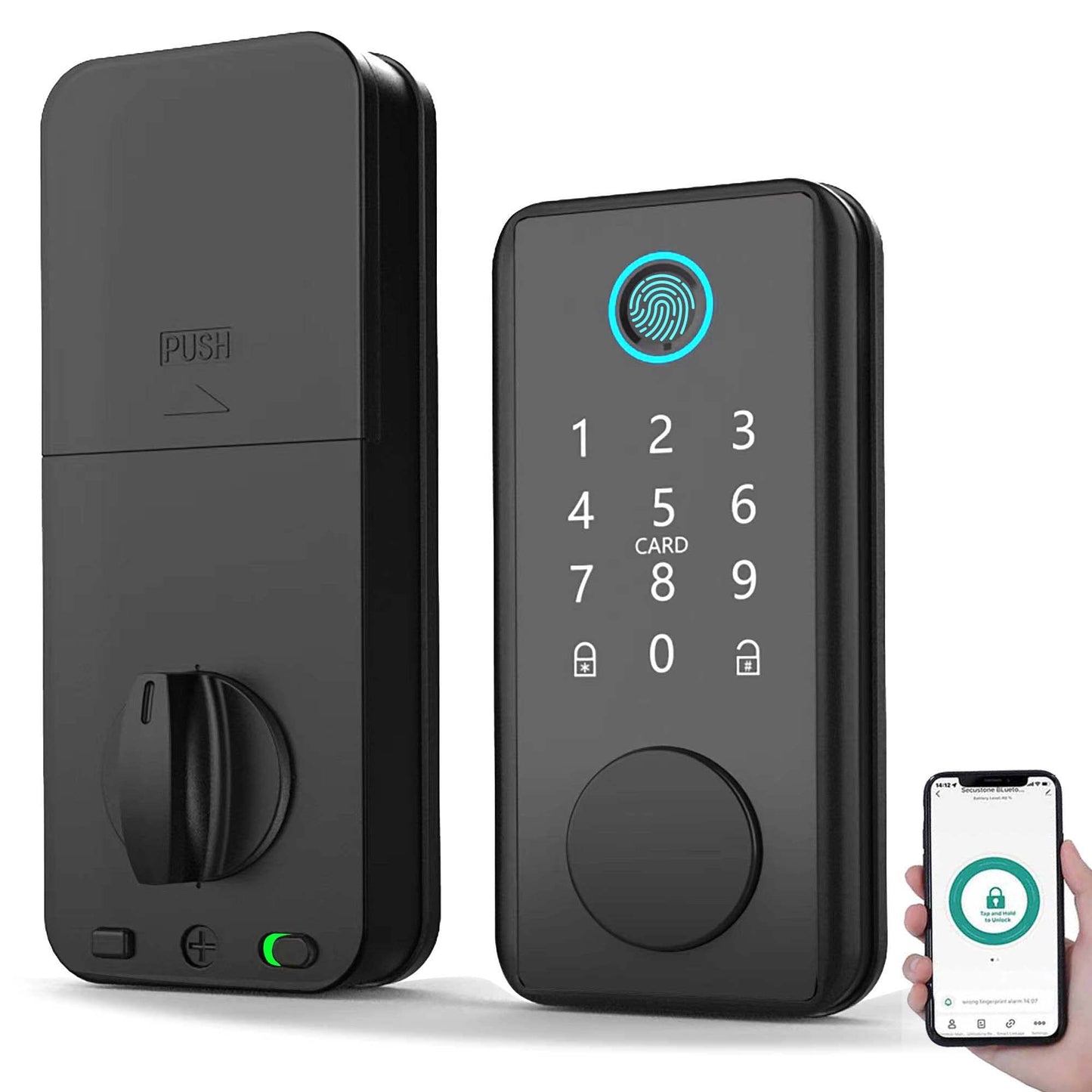 TEKXDD 6-in-1 Touch Bluetooth Fingerprint Electronic Combination Padlock DEMO