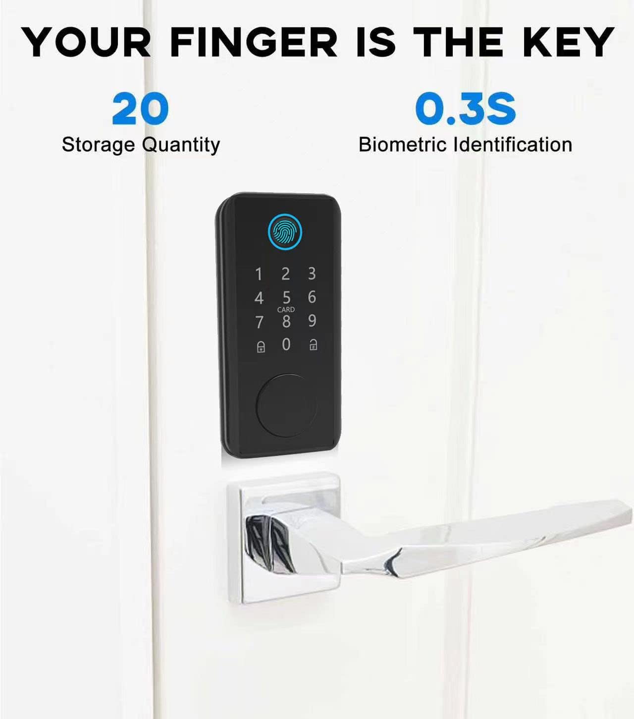 TEKXDD 6-in-1 Touch Bluetooth Fingerprint Electronic Combination Padlock DEMO