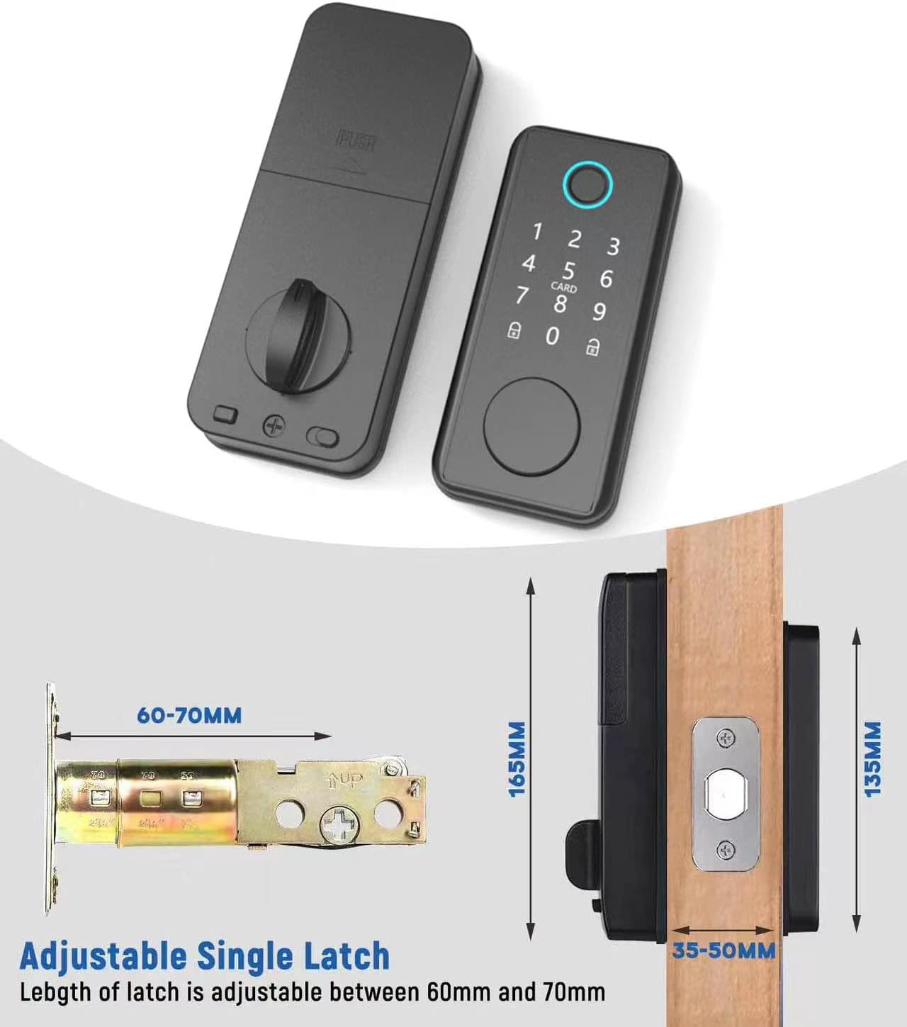 TEKXDD 6-in-1 Touch Bluetooth Fingerprint Electronic Combination Padlock DEMO
