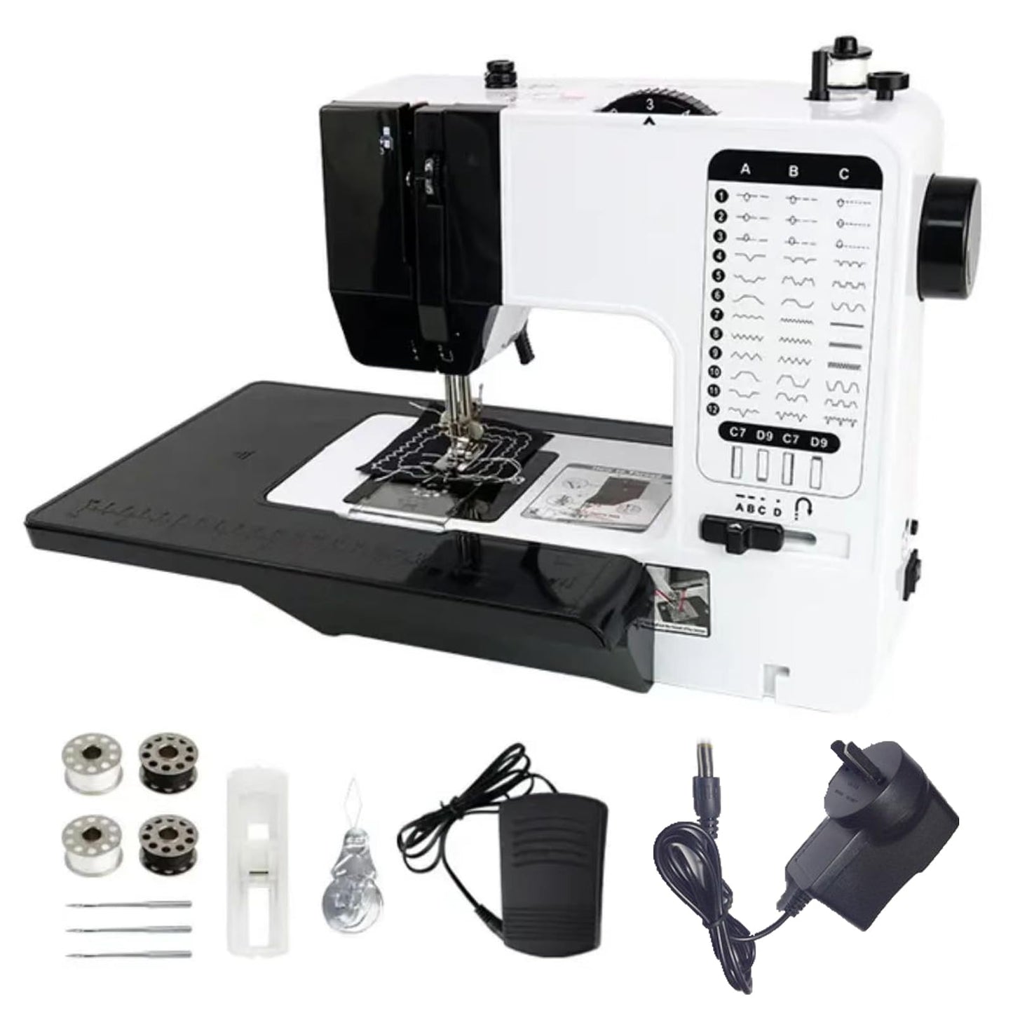 ZLLAUEFBB 38-Stitch Electric Mending Machine for Sewing, Black Finish DEMO