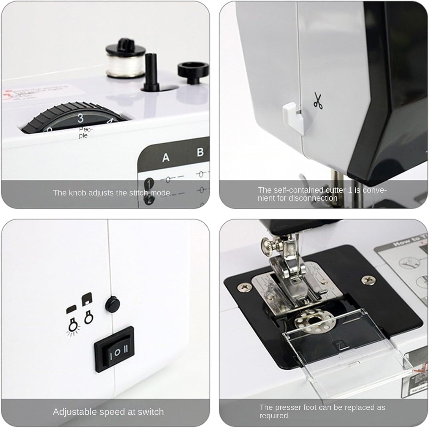 ZLLAUEFBB 38-Stitch Electric Mending Machine for Sewing, Black Finish DEMO