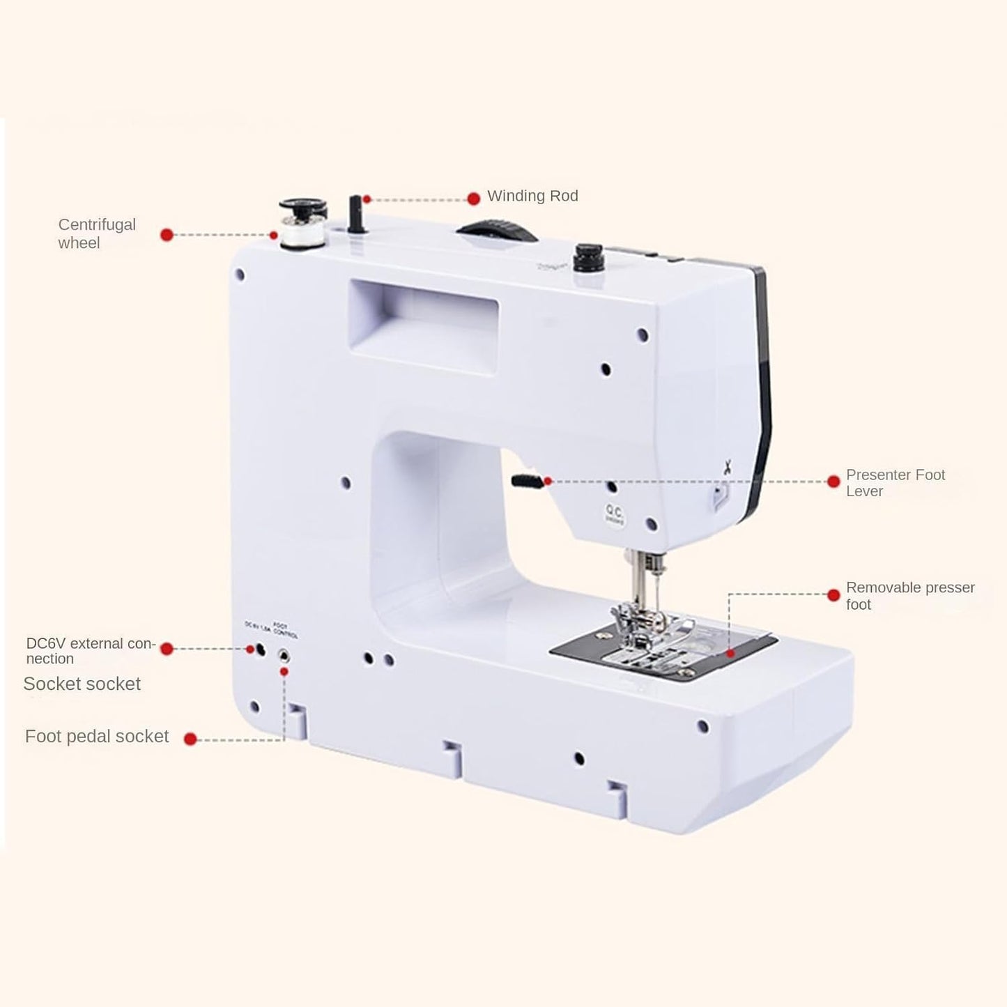 ZLLAUEFBB 38-Stitch Electric Mending Machine for Sewing, Black Finish DEMO