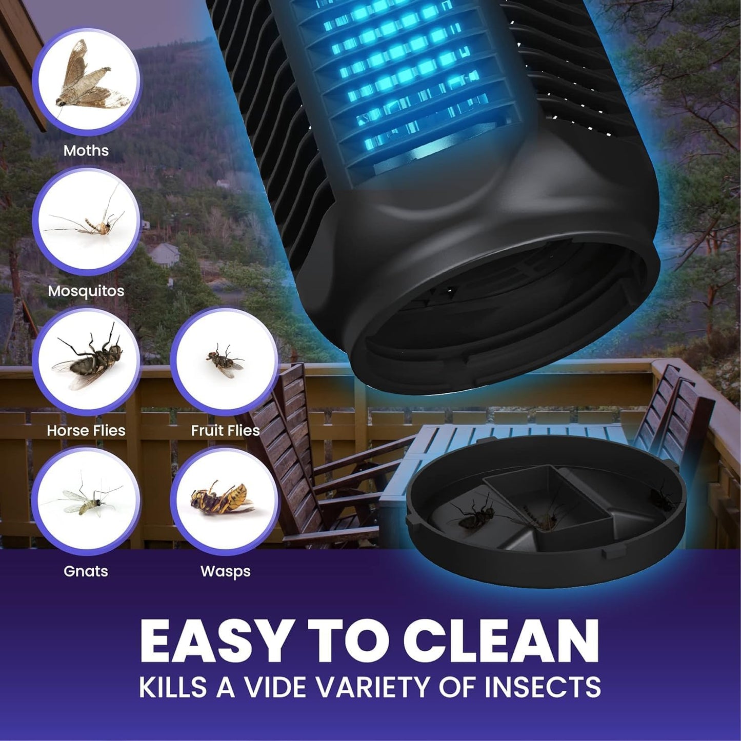 Anyuainiya Electric Mosquito Zapper Trap with Switch Extra Brightness DEMO