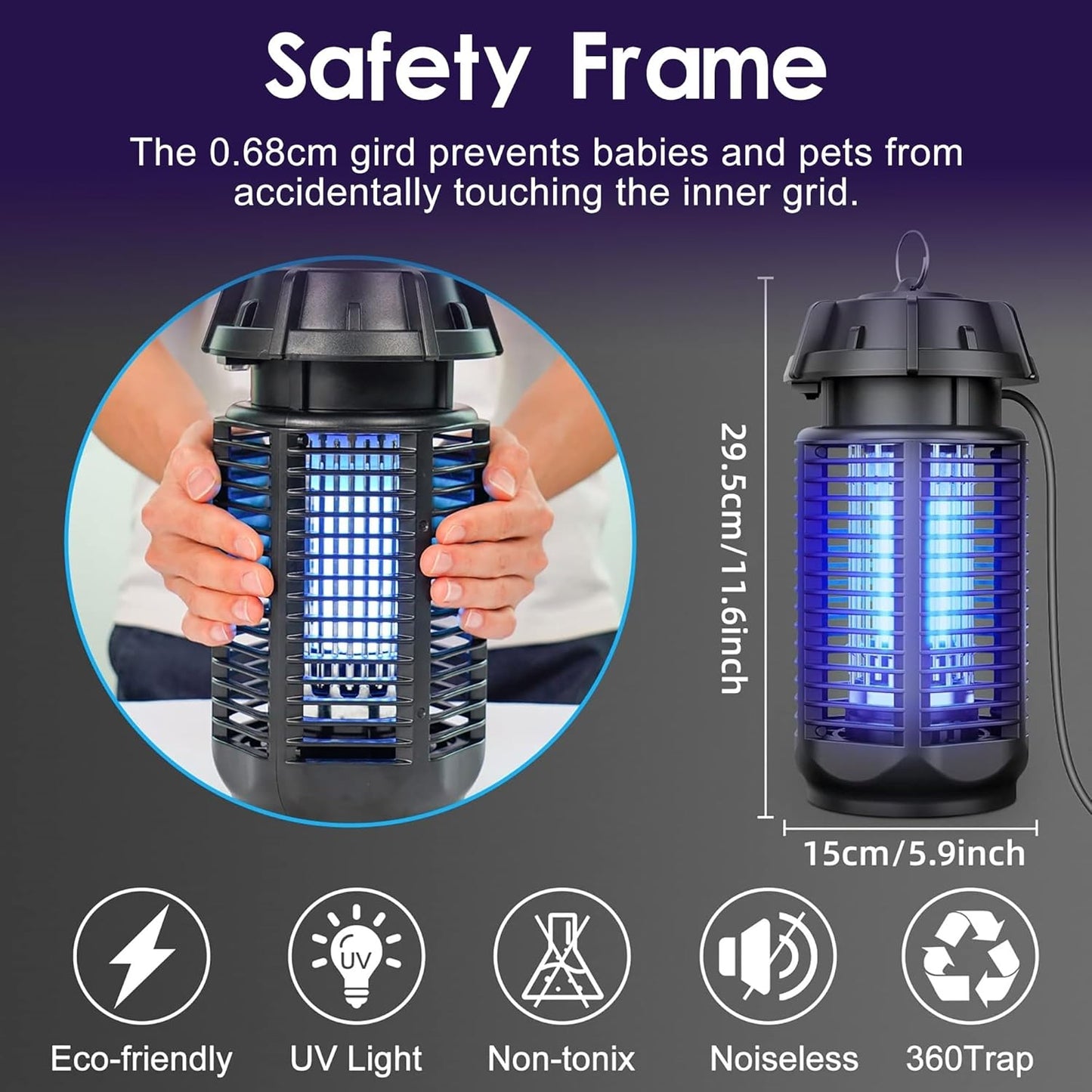 Anyuainiya Electric Mosquito Zapper Trap with Switch Extra Brightness DEMO