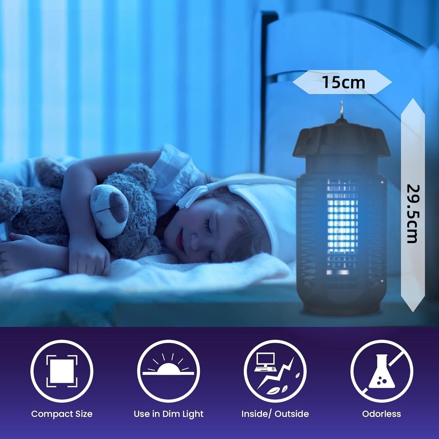 Anyuainiya Electric Mosquito Zapper Trap with Switch Extra Brightness DEMO