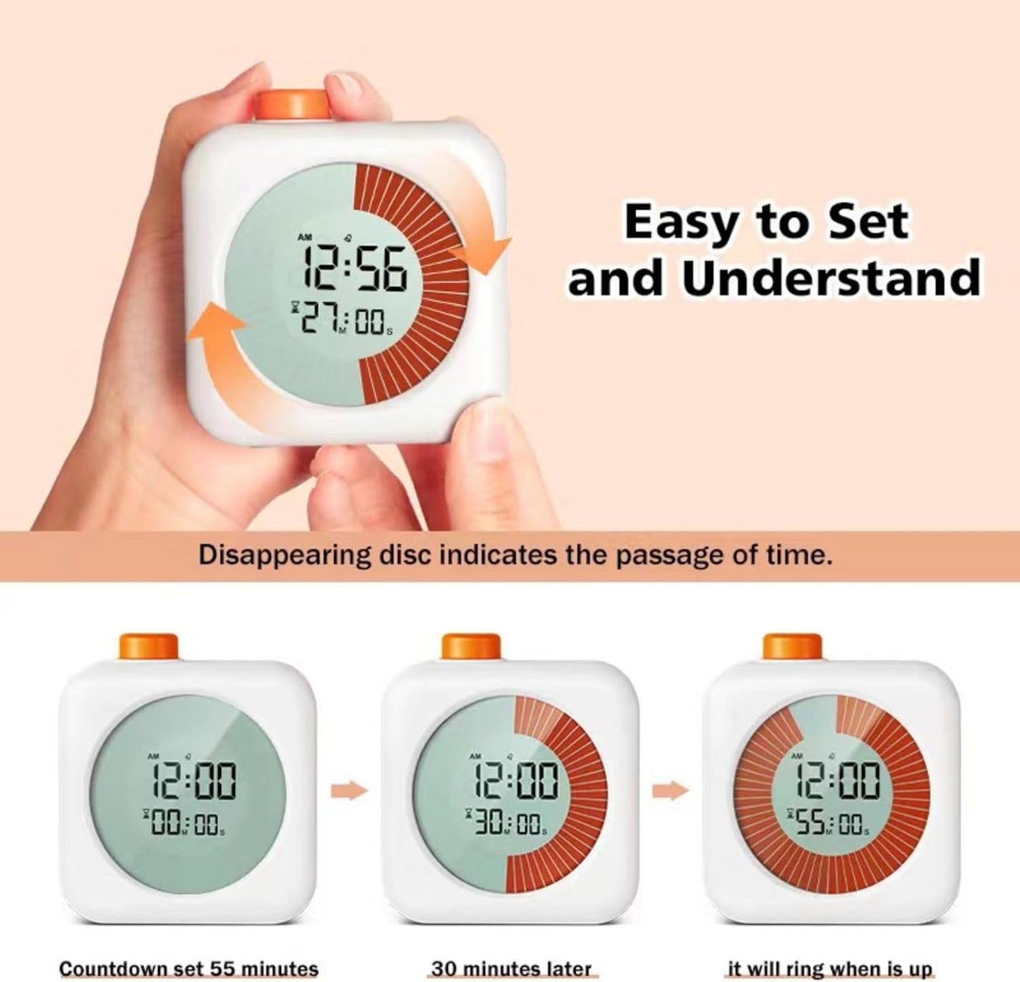 XINHEFENG 60-Minute Countdown Timer Digital Visual Time Management Tool DEMO