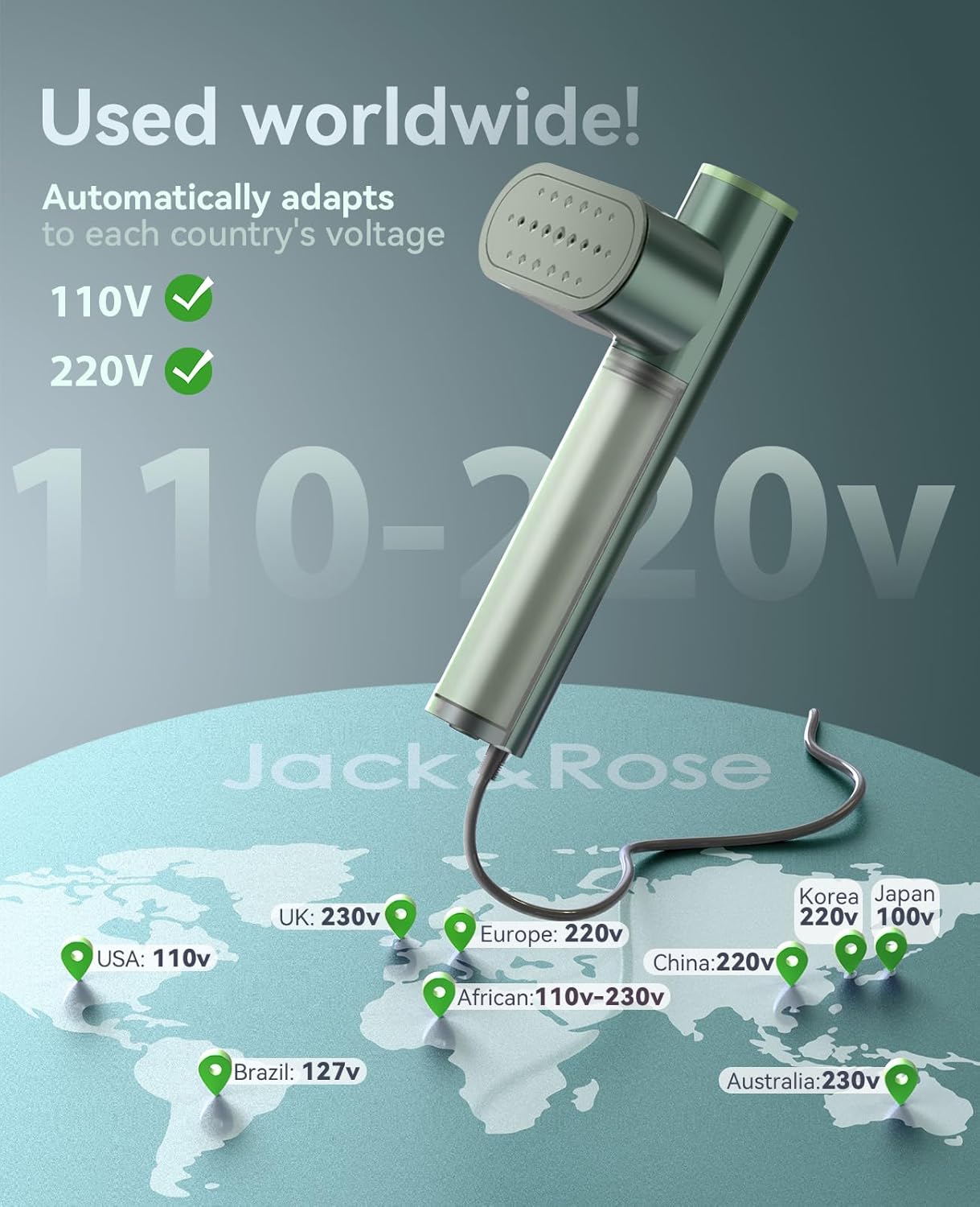 Jack & Rose Portable Garment Steamer and Iron 2-in-1 | Green Clothing Care DEMO