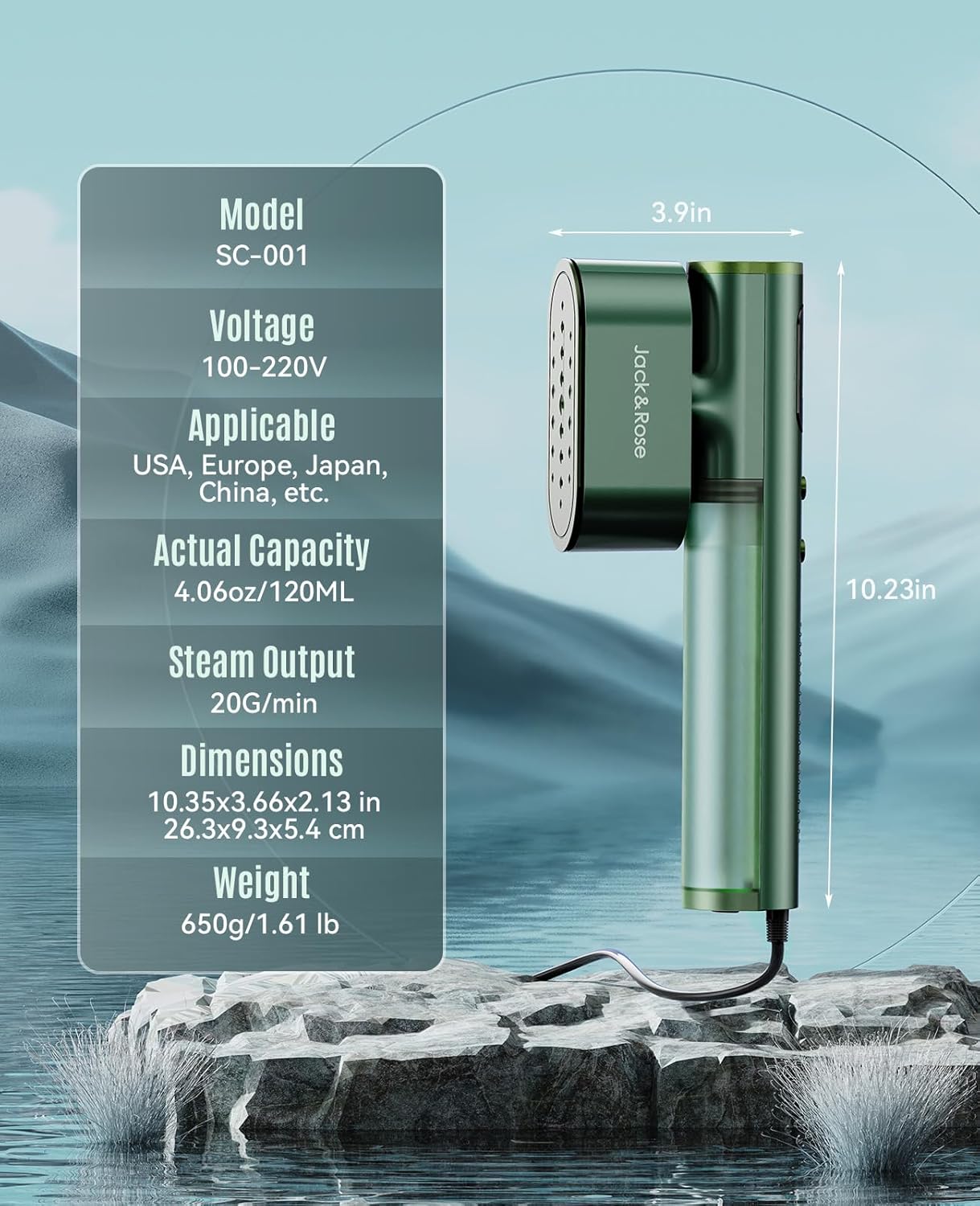 Jack & Rose Portable Garment Steamer and Iron 2-in-1 | Green Clothing Care DEMO
