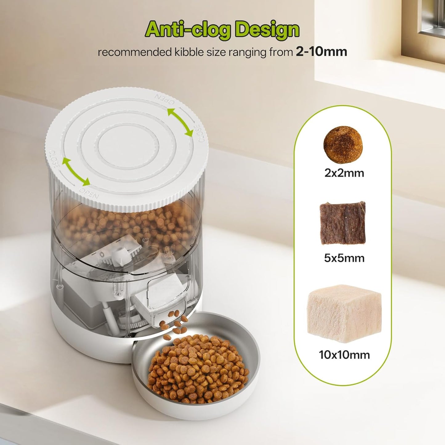 Mukkela 4L Timed Automatic Cat Dry Food Dispenser with Voice Recording DEMO