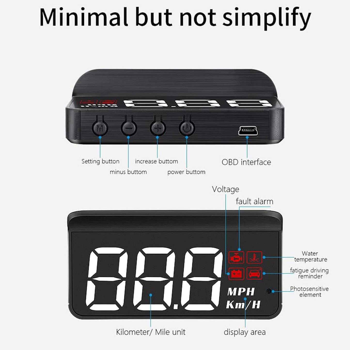 WOOYOOTE Head Up Display Windshield Projector Upgrade Accessories Black DEMO
