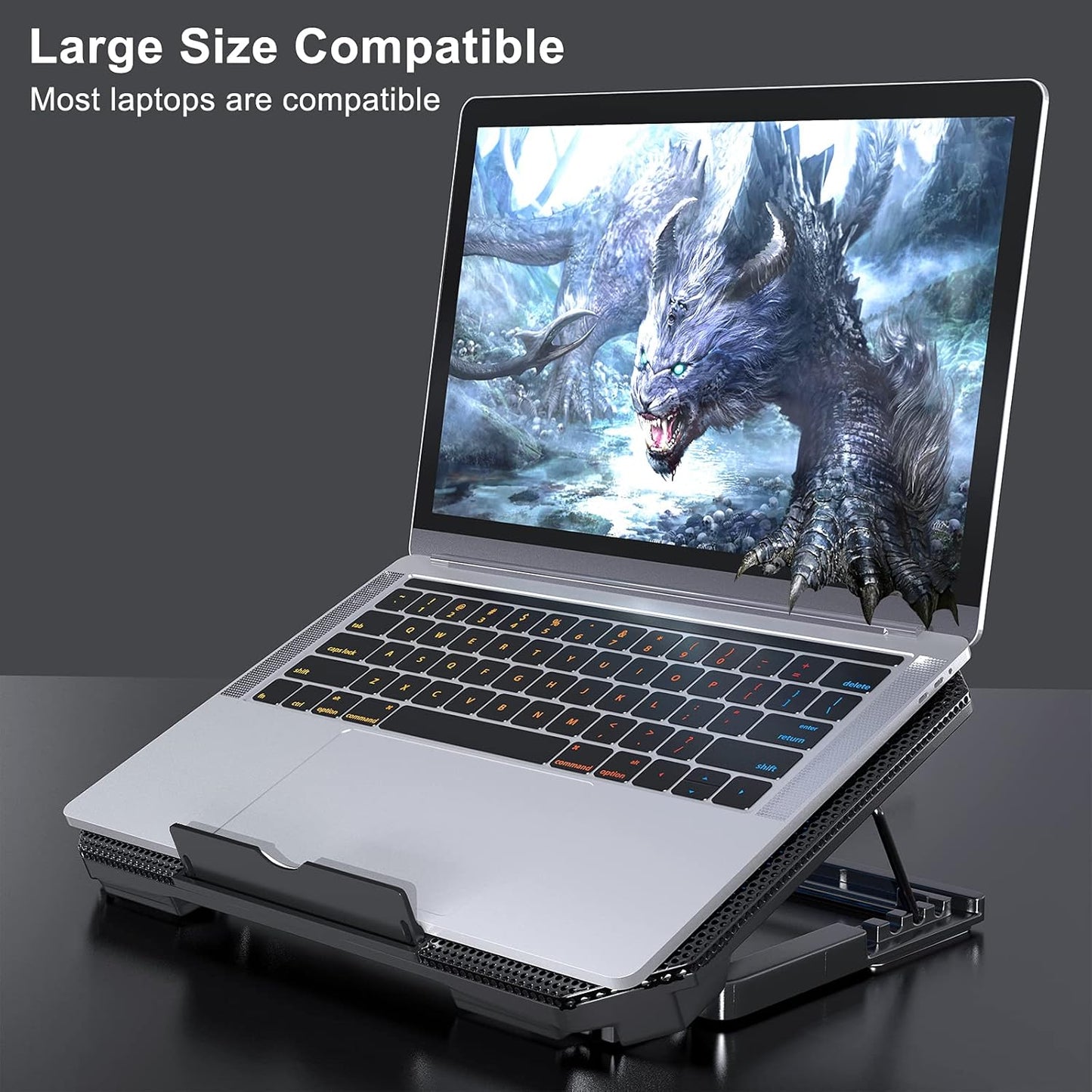 LIENS Adjustable Laptop Cooling Pad with Dual 5.1" Fans, 2 USB Ports DEMO