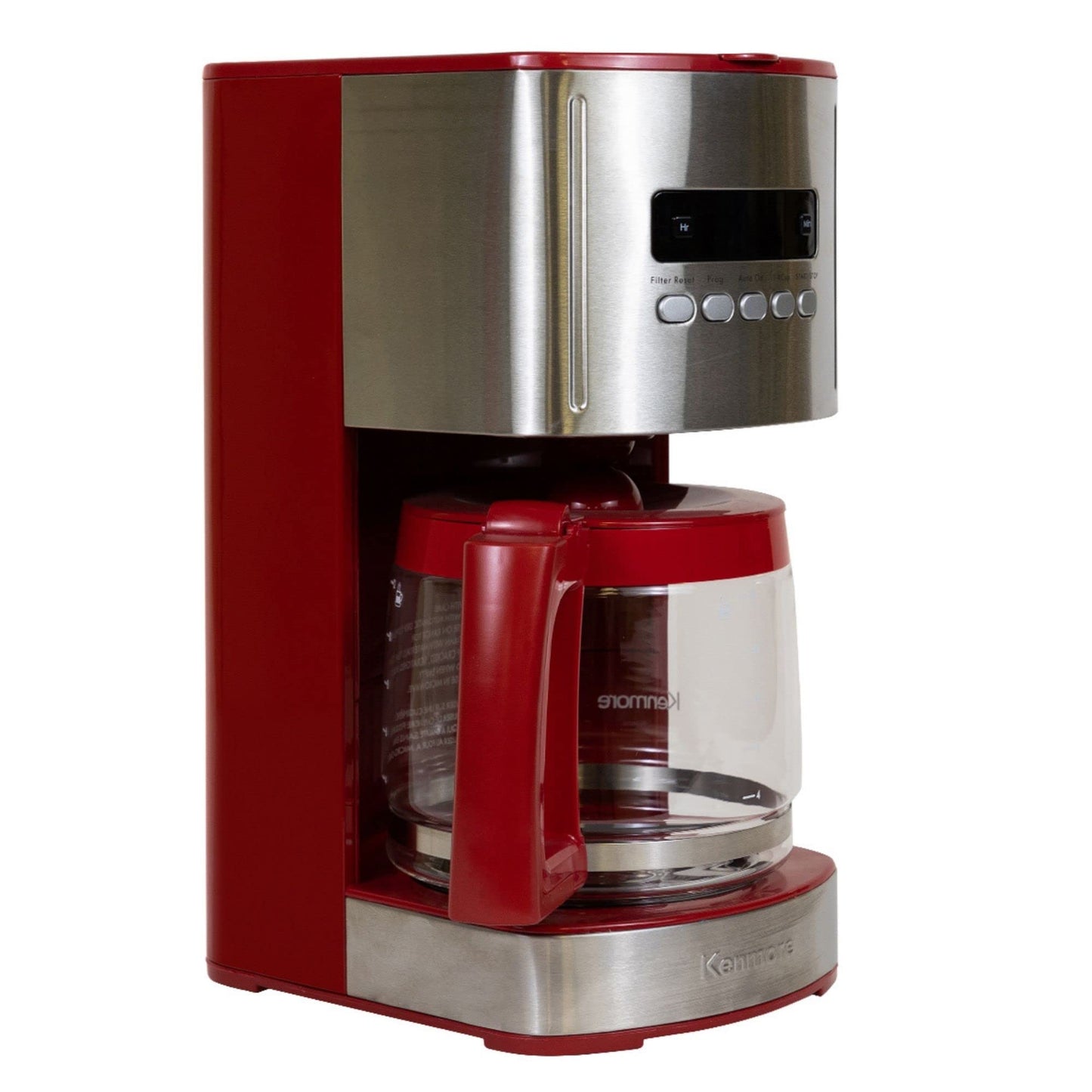 Koolatron 12-Cup Programmable Drip Coffee Maker, Red, Automatic Brew, DEMO
