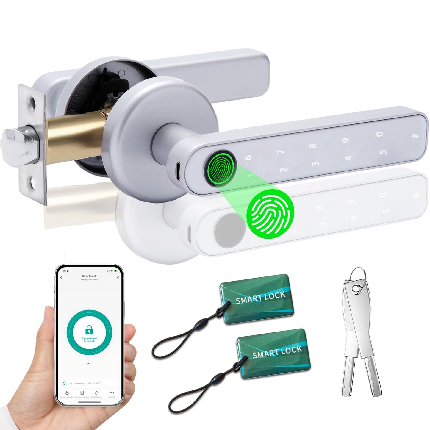 WAH LIN PARTS Fingerprint Smart Door Lock Keyless Entry Combination DEMO