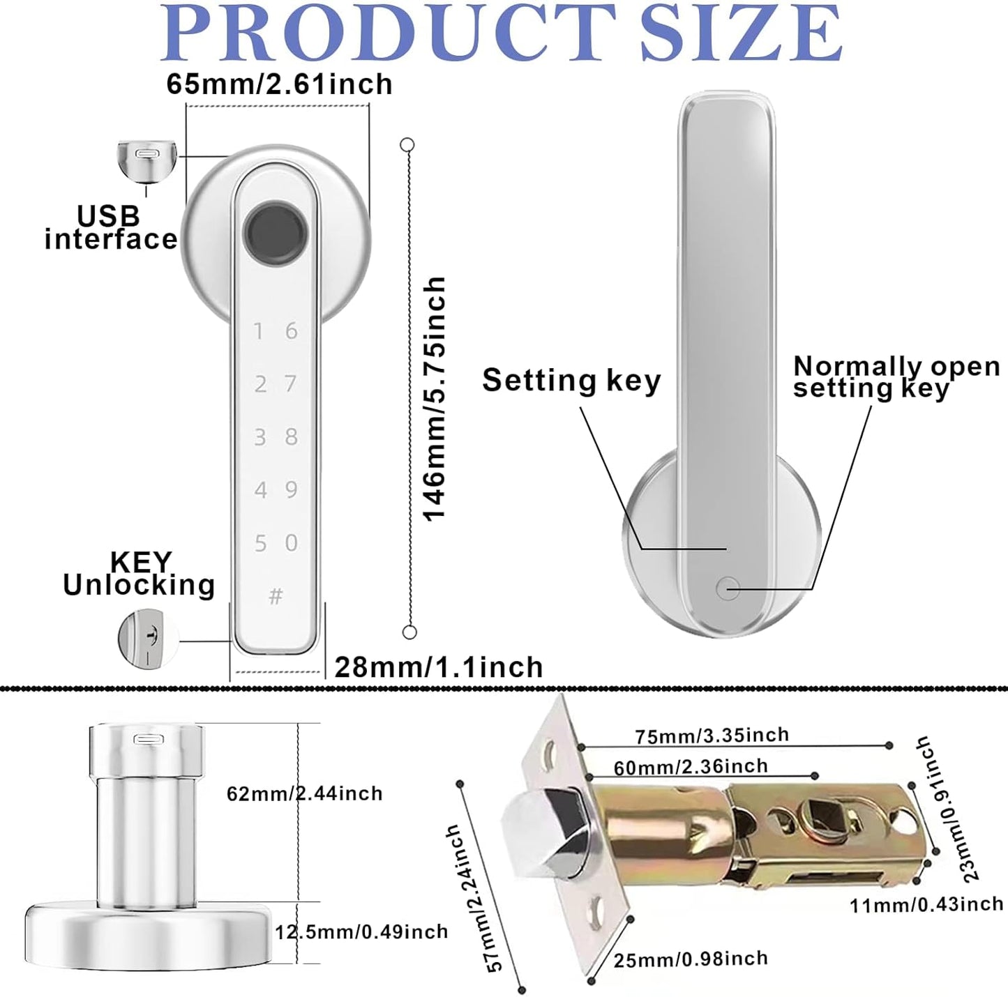 WAH LIN PARTS Fingerprint Smart Door Lock Keyless Entry Combination DEMO