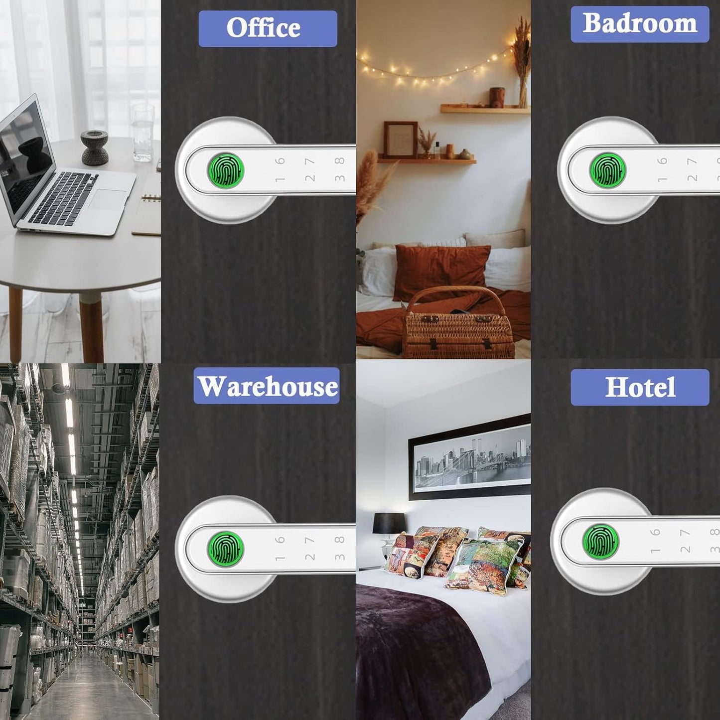 WAH LIN PARTS Fingerprint Smart Door Lock Keyless Entry Combination DEMO