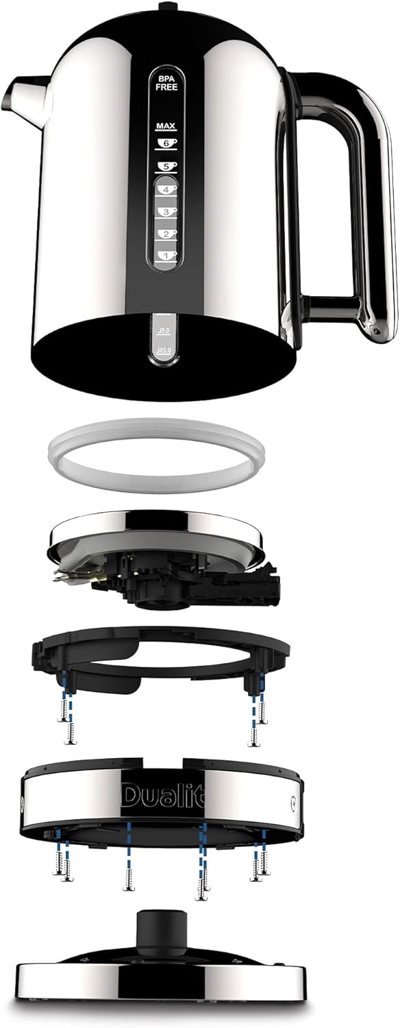 Dualit Classic Electric Kettle, Polished Stainless Steel, Quiet Boiling DEMO