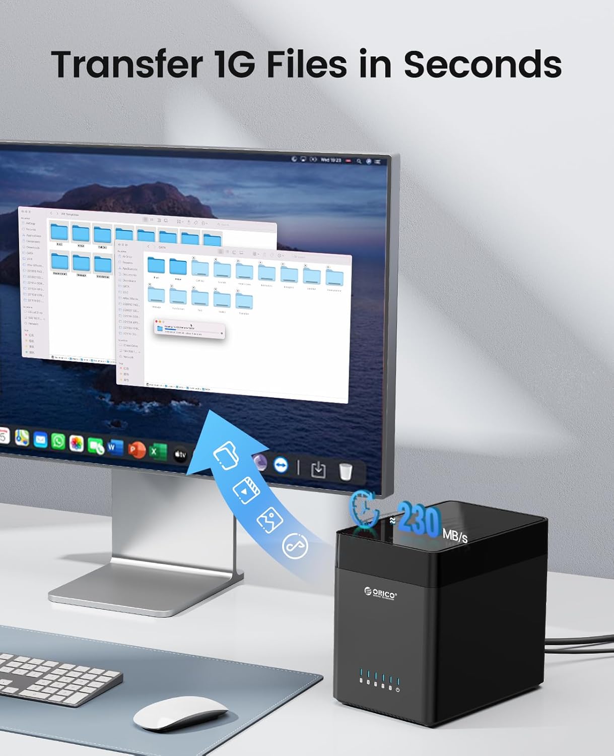 ORICO 5 Bay 3.5 Inch Hard Drive Enclosure USB C to SATA Magnetic Tool-Free DEMO