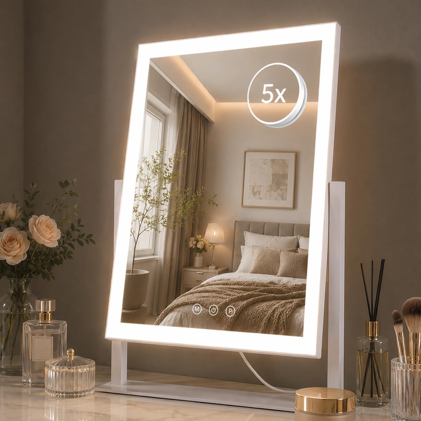 Telfun Lighted Makeup Mirror with Hollywood Vanity Lights, 3 Color Modes DEMO