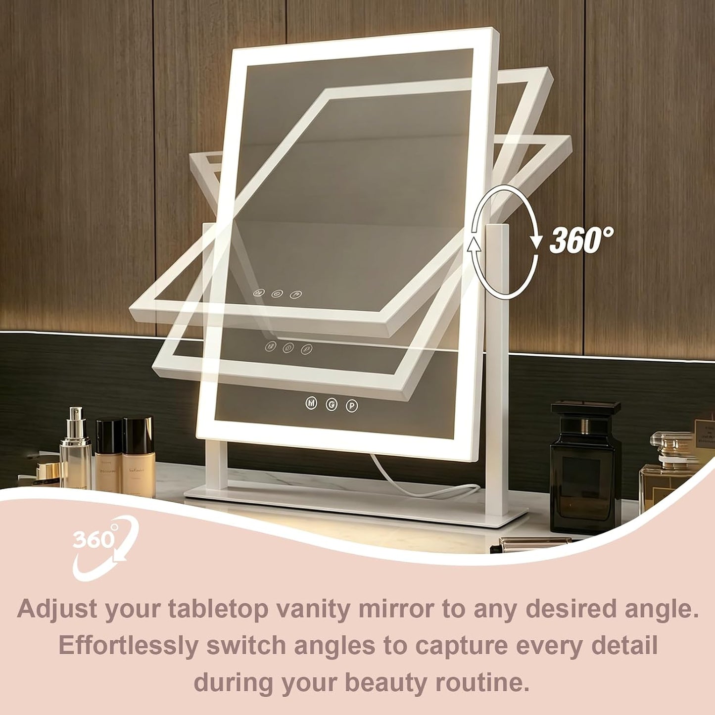 Telfun Lighted Makeup Mirror with Hollywood Vanity Lights, 3 Color Modes DEMO