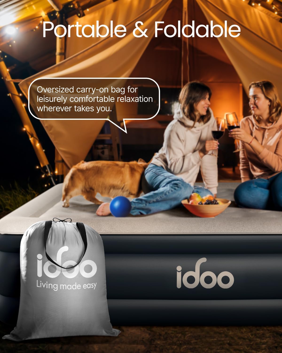 iDOO Inflatable Air Mattress Single Size with Built-in Pump Quick DEMO