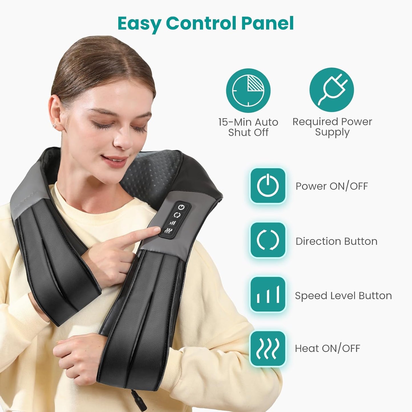 Nekteck Shiatsu Neck Massager with Heat Deep Tissue Pain Relief Upgrade DEMO