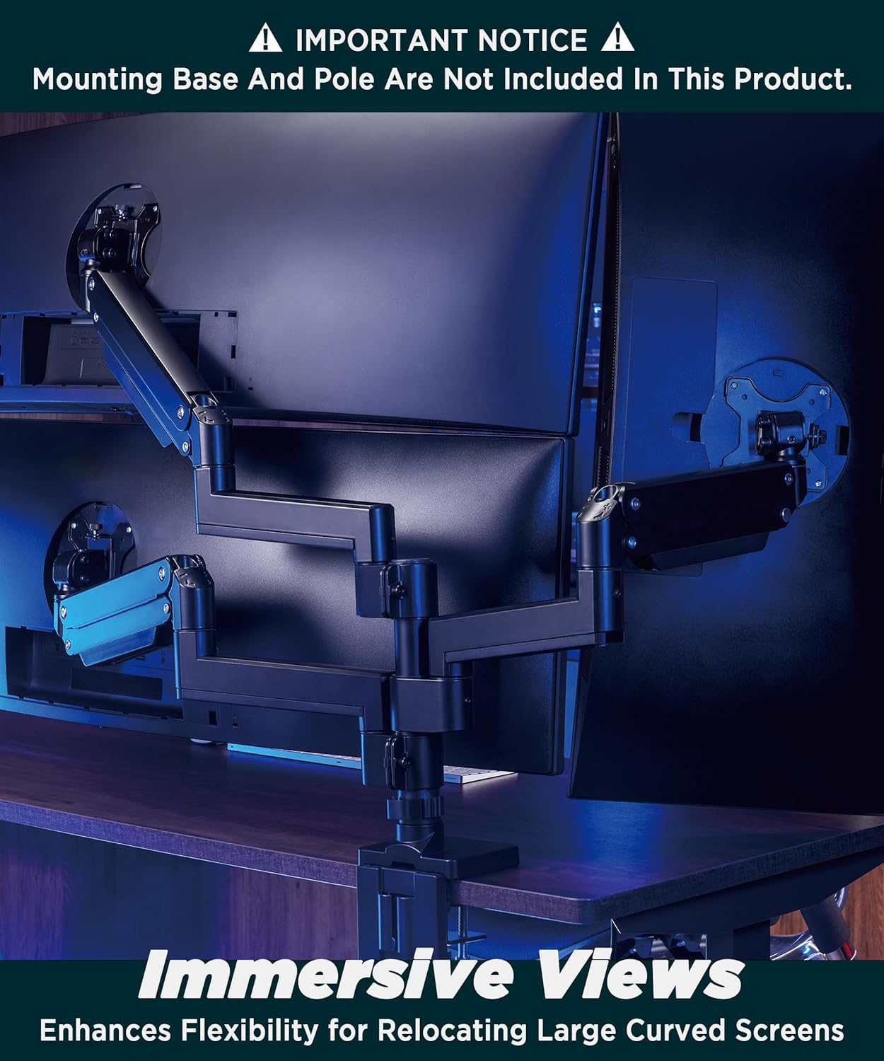 ULTRARM Heavy Duty Aluminum Monitor Arm Extension Arm, Black, Adjustable NEW