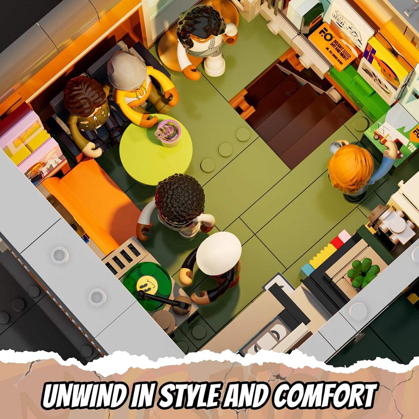 FUNWHOLE Building Bricks Set Street Fusion City Town Lighting Decor Green DEMO