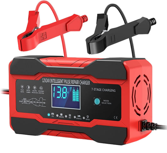 AILRINNI 10-Amp Smart Car Battery Charger Trickle Maintainer with DEMO