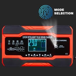 AILRINNI 10-Amp Smart Car Battery Charger Trickle Maintainer with DEMO