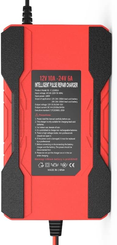 AILRINNI 10-Amp Smart Car Battery Charger Trickle Maintainer with DEMO