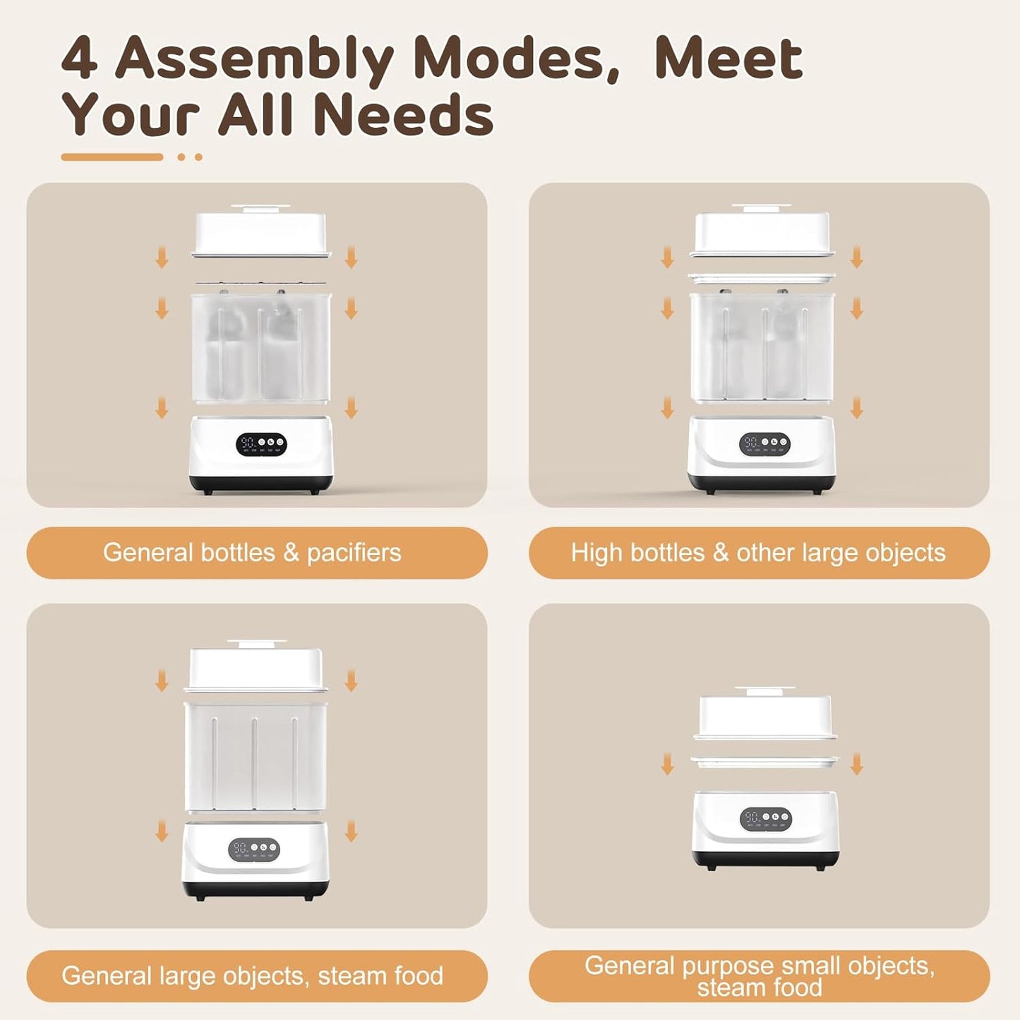 ADVWIN Large Capacity Electric Baby Bottle Sterilizer & Steamer Bot DEMO