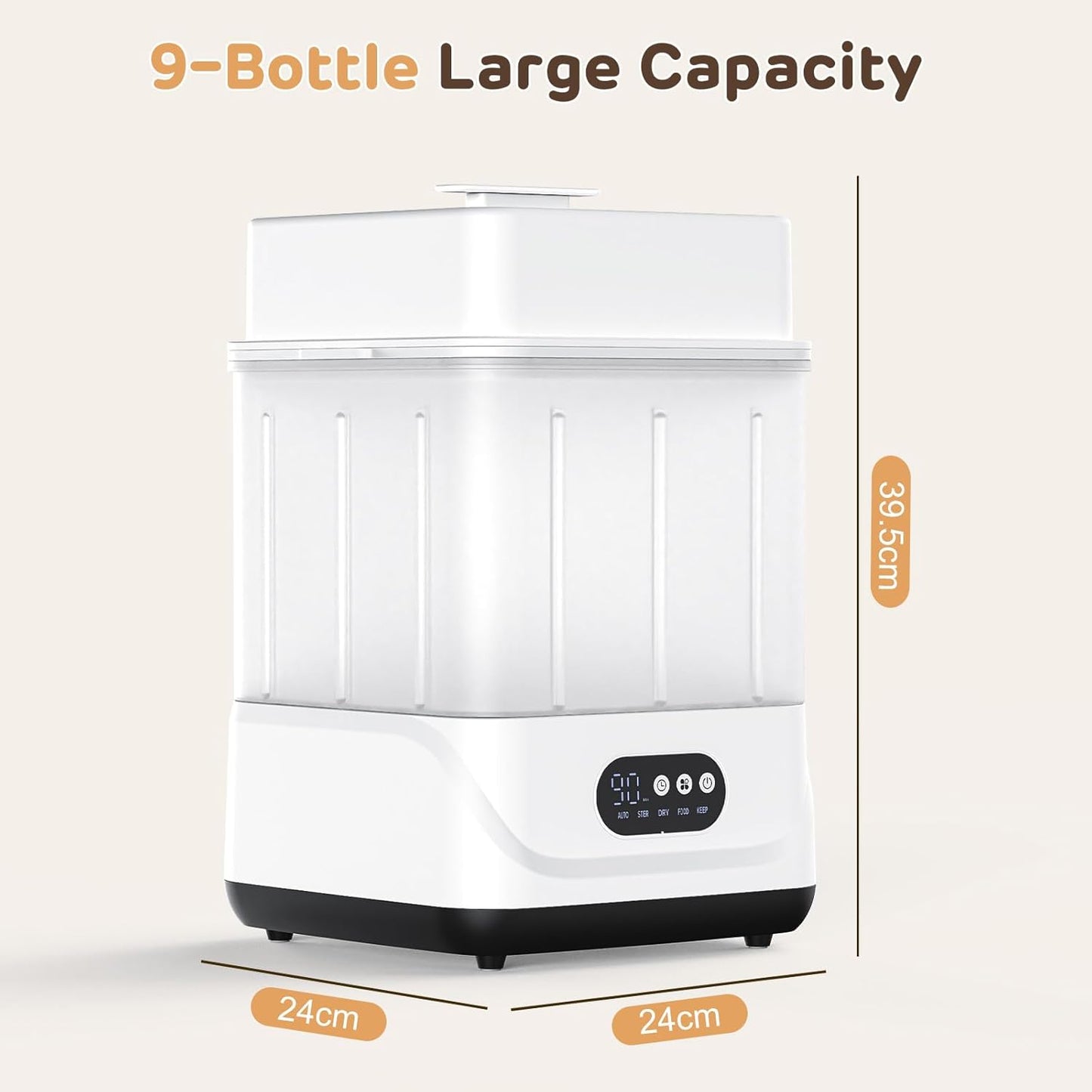 ADVWIN Large Capacity Electric Baby Bottle Sterilizer & Steamer Bot DEMO