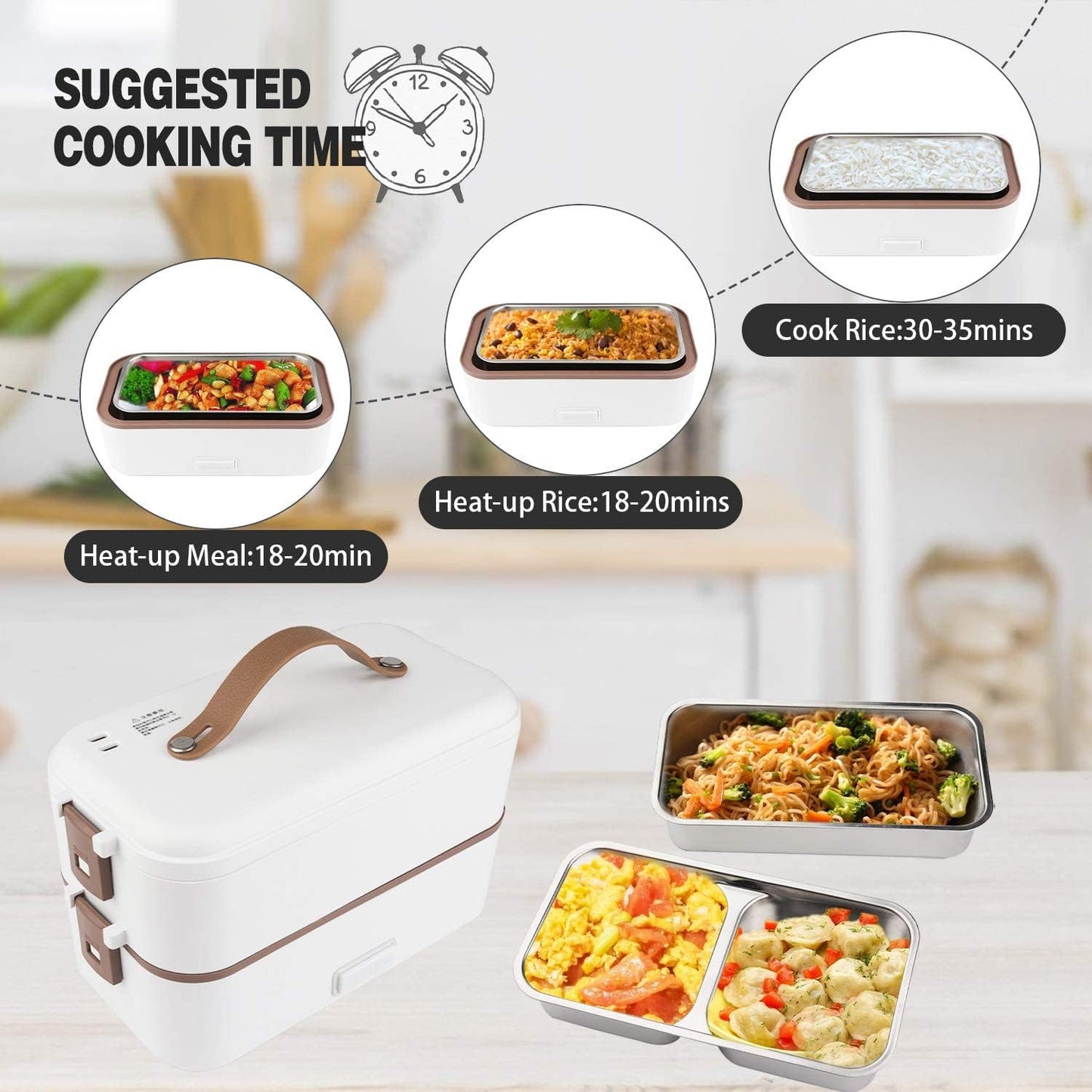 iodoo Portable Electric Lunch Box Food Warmer for Home, Office, School - DEMO