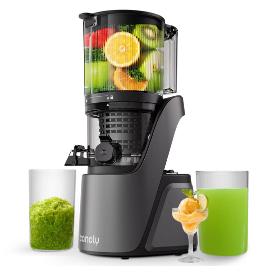 Canoly Juicer Machines 150mm Big Chute 3-in-1 Strainers Powerful AC DEMO