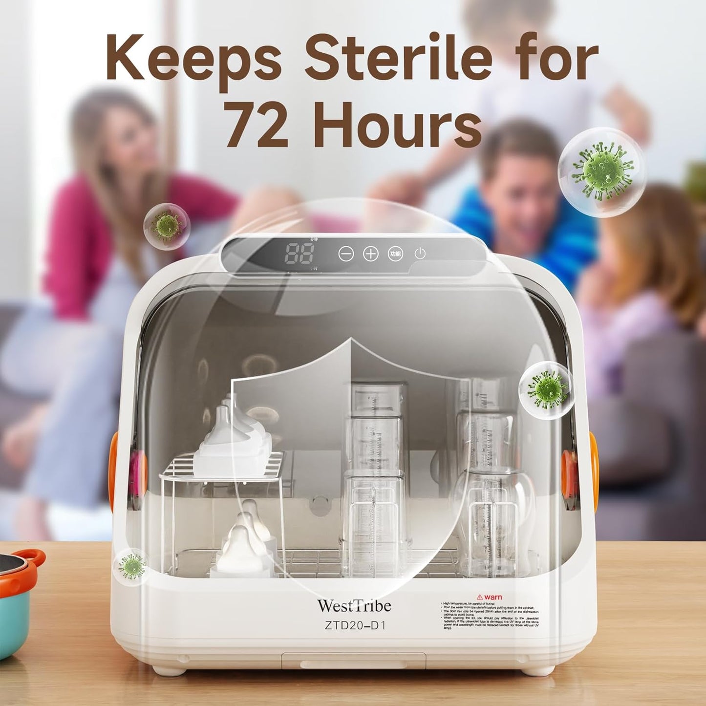 WestTribe 20L Baby Bottle Steriliser UV Sterilization 3-in-1 Function Large DEMO