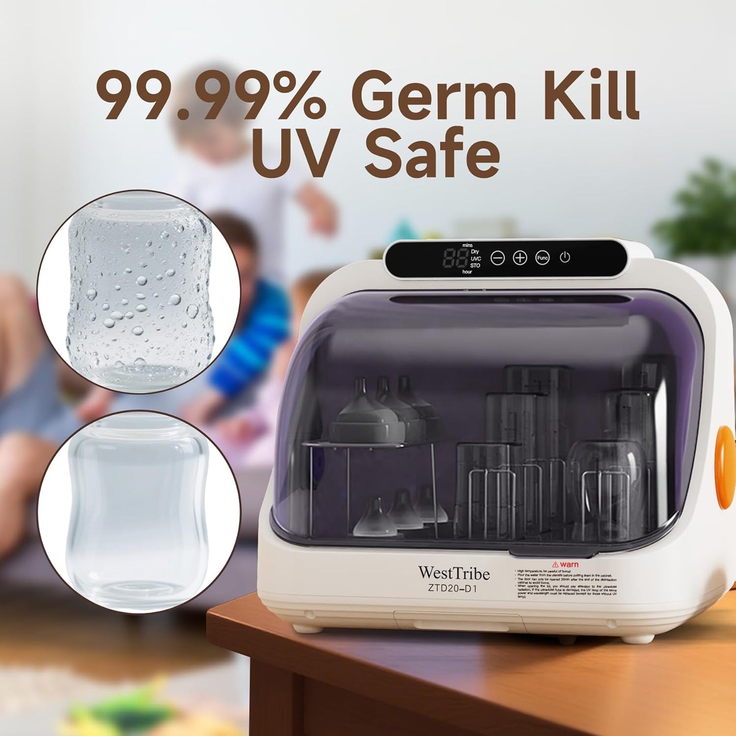 WestTribe 20L Baby Bottle Steriliser UV Sterilization 3-in-1 Function Large DEMO