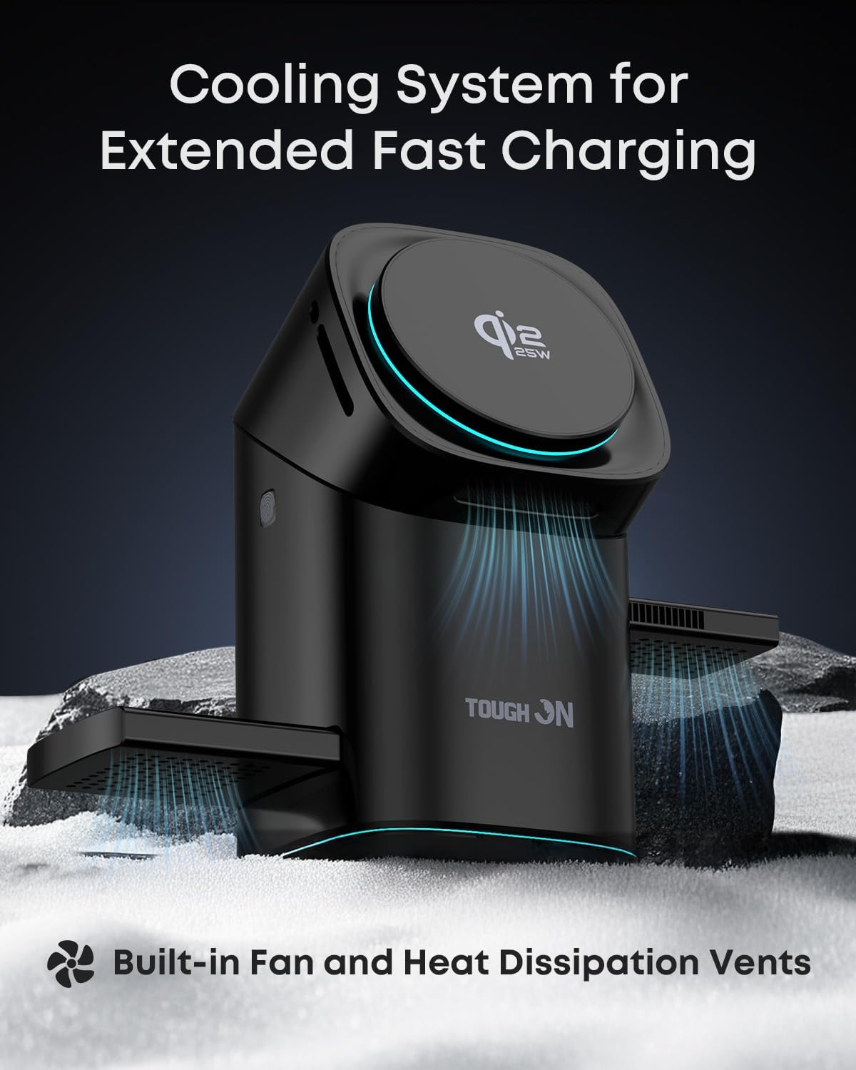 TOUGH ON Qi2.2 3-in-1 Wireless Fast Charging Station for iPhone, Android, DEMO