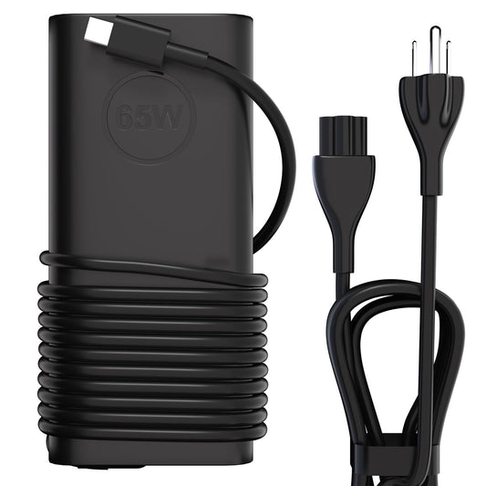Cabhuti 65W USB-C Charger for Dell Latitude Laptops, Black, Fast Charging DEMO