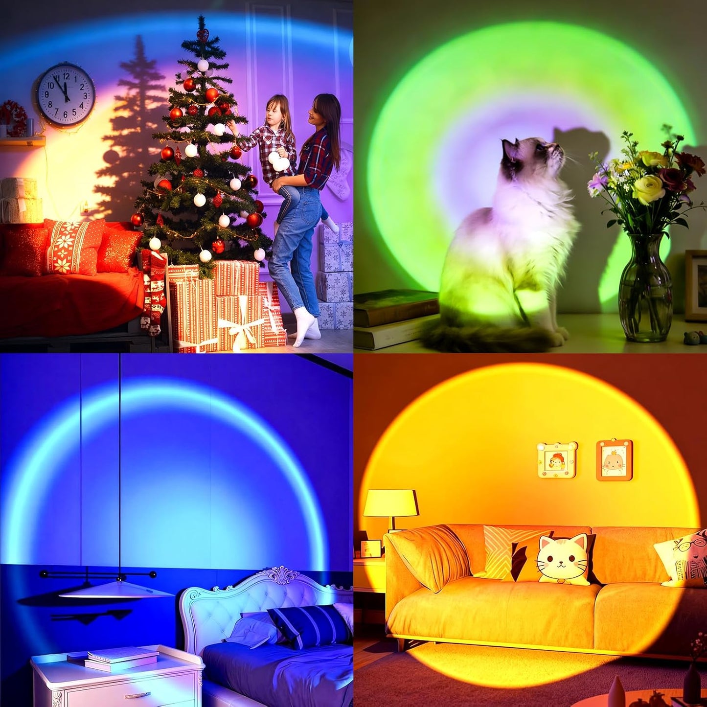 Balkwan 16 Color Projection Lamp Romantic Sunset Rainbow Night Lights for DEMO