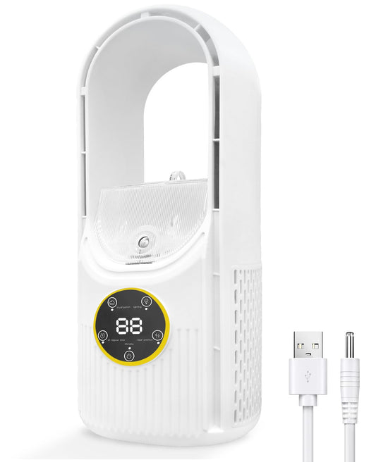 oolong Bladeless Desk Fan USB Rechargeable 6-Speed Quiet Personal Size 30 DEMO