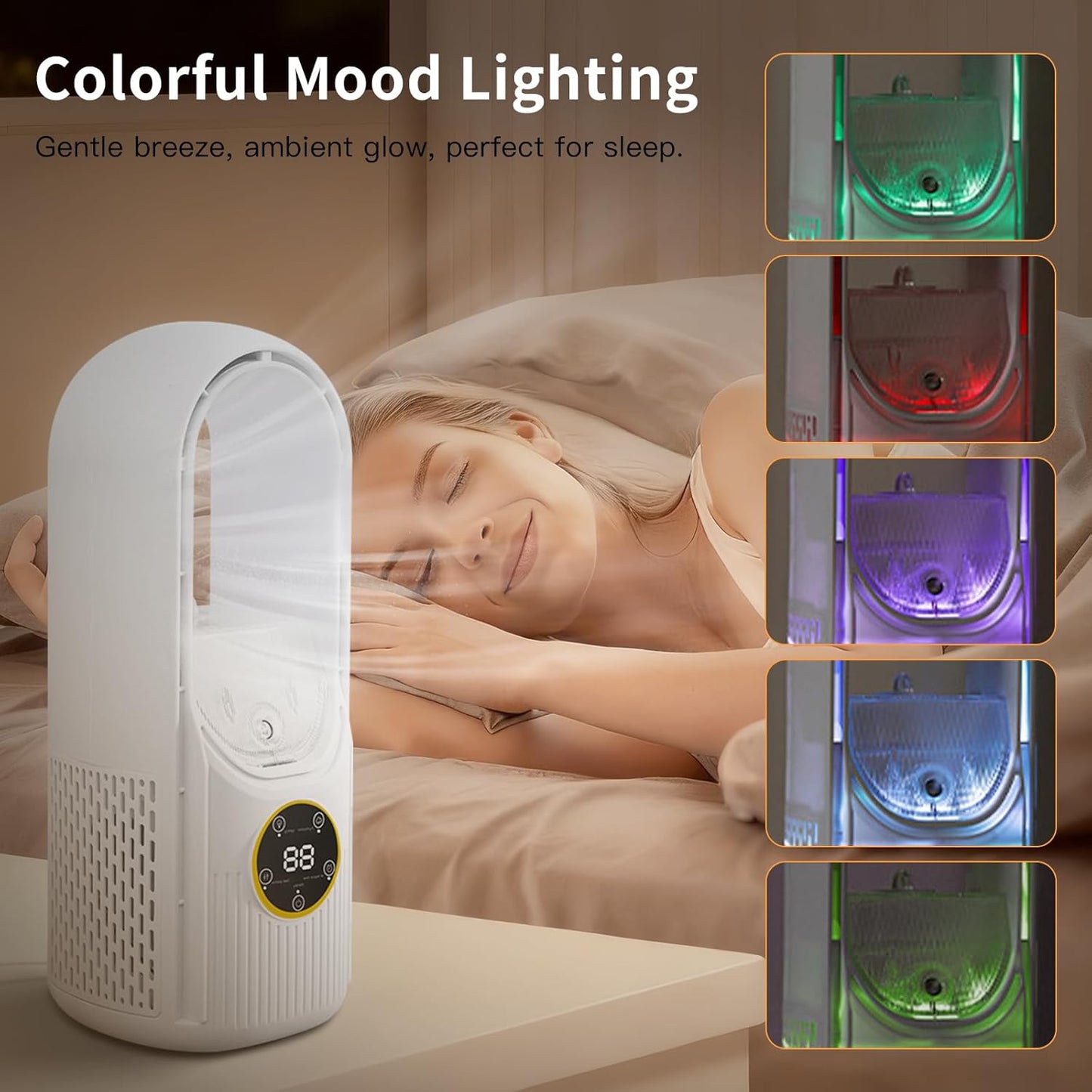 oolong Bladeless Desk Fan USB Rechargeable 6-Speed Quiet Personal Size 30 DEMO