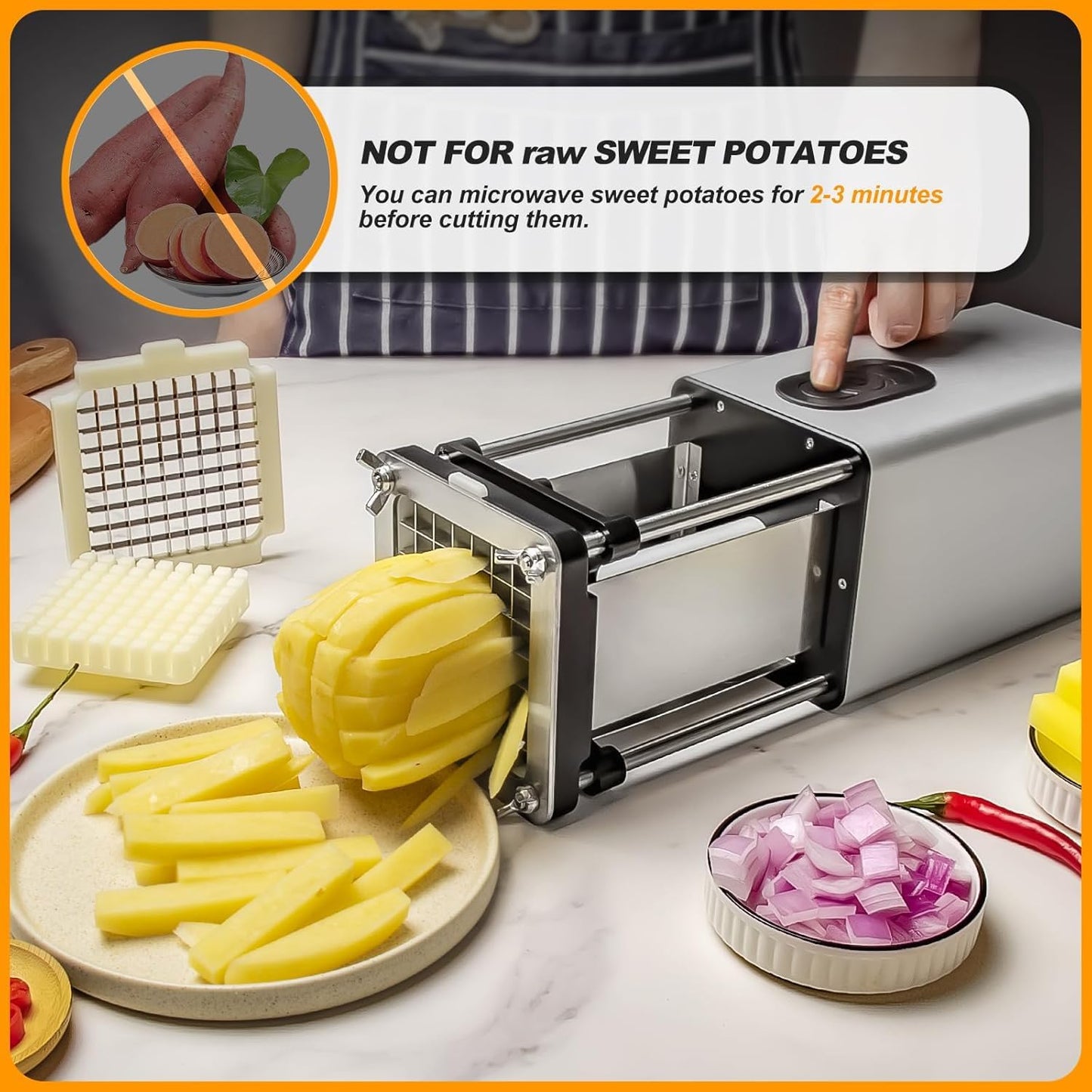 Quintin Horizontal Vegetable Cutter Potato Chips Mandoline Slicer Machine DEMO