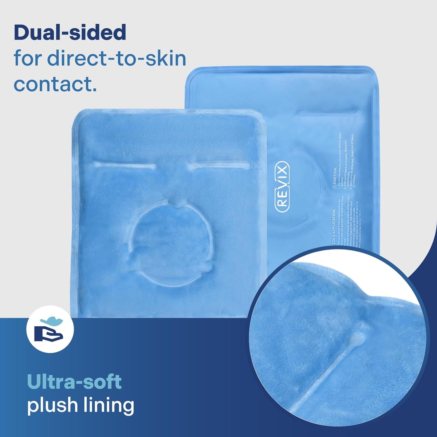 REVIX Knee Ice Pack Reusable Gel Wrap Cold Compression Therapy Blue Size DEMO